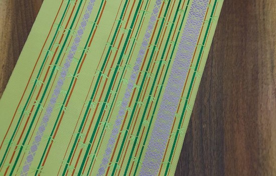 重要無形文化財保持者 小川規三郎 博多織八寸名古屋帯 No288「竹林」第57回 日本伝統工芸展入選作品