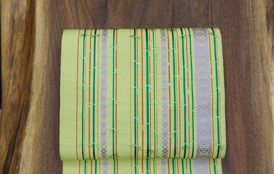 重要無形文化財保持者 小川規三郎 博多織八寸名古屋帯 No288「竹林」第57回 日本伝統工芸展入選作品